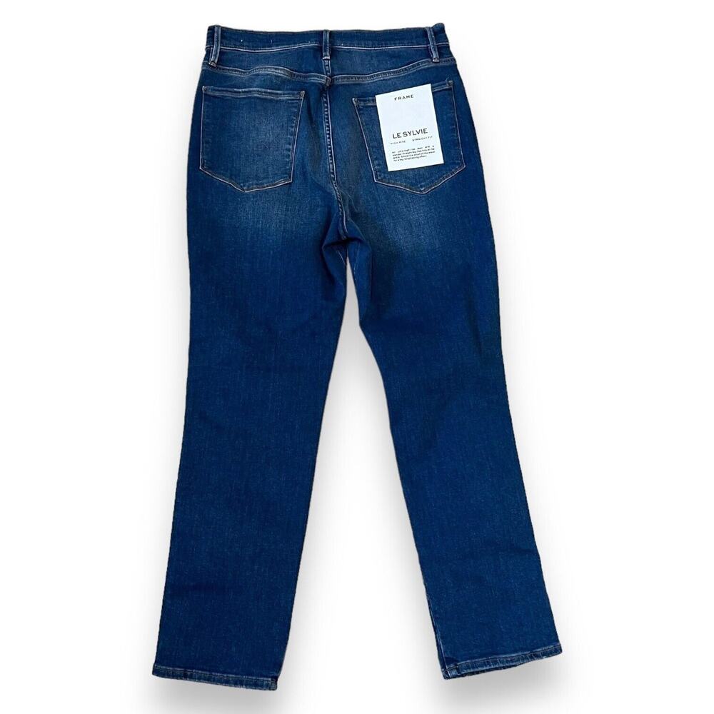 NWT FRAME Jeans Le Sylvie High Rise Slender Straight 31 Distressed Swoon Wash - Picture 11 of 13